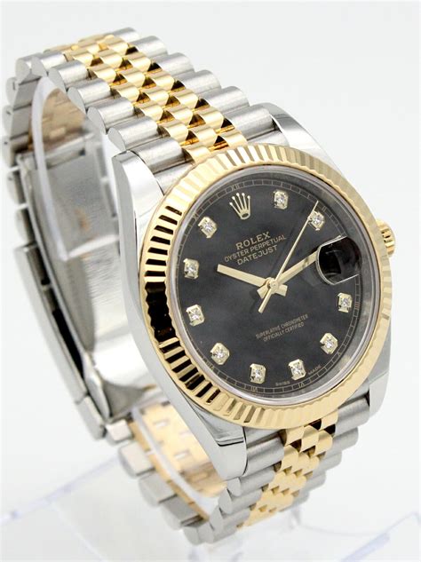 rolex datejust 41 black diamond dial|rolex datejust full diamond price.